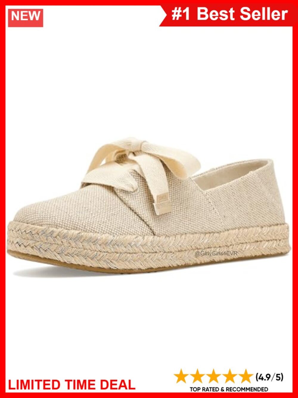 TOMS Carolina Lace-Up Flatform Espadrille Sneakers Canvas Comfort